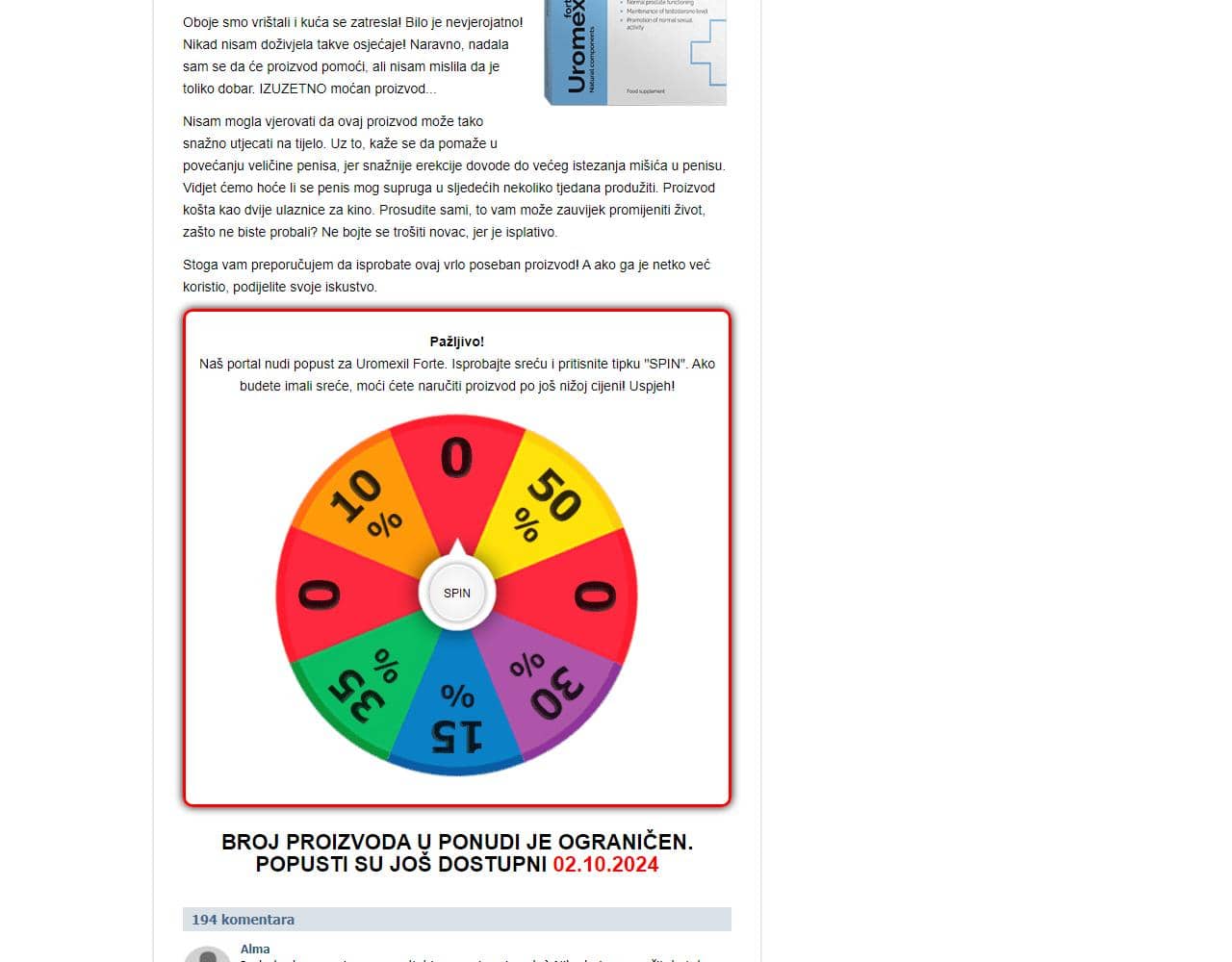 Uromexil Forte Prostatitis 3